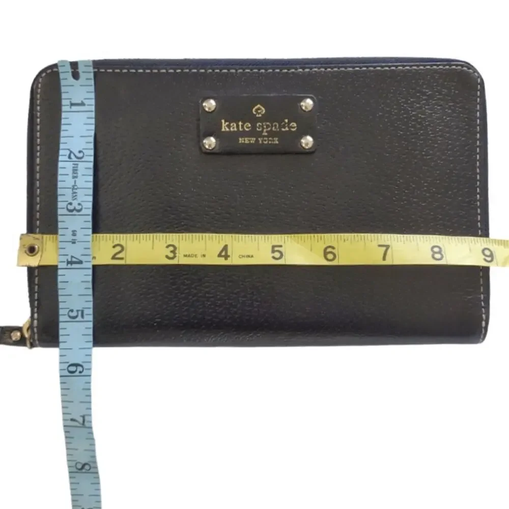 KATE SPADE Leather Wellesley Travel Wallet Zip Around for Passport & Documents